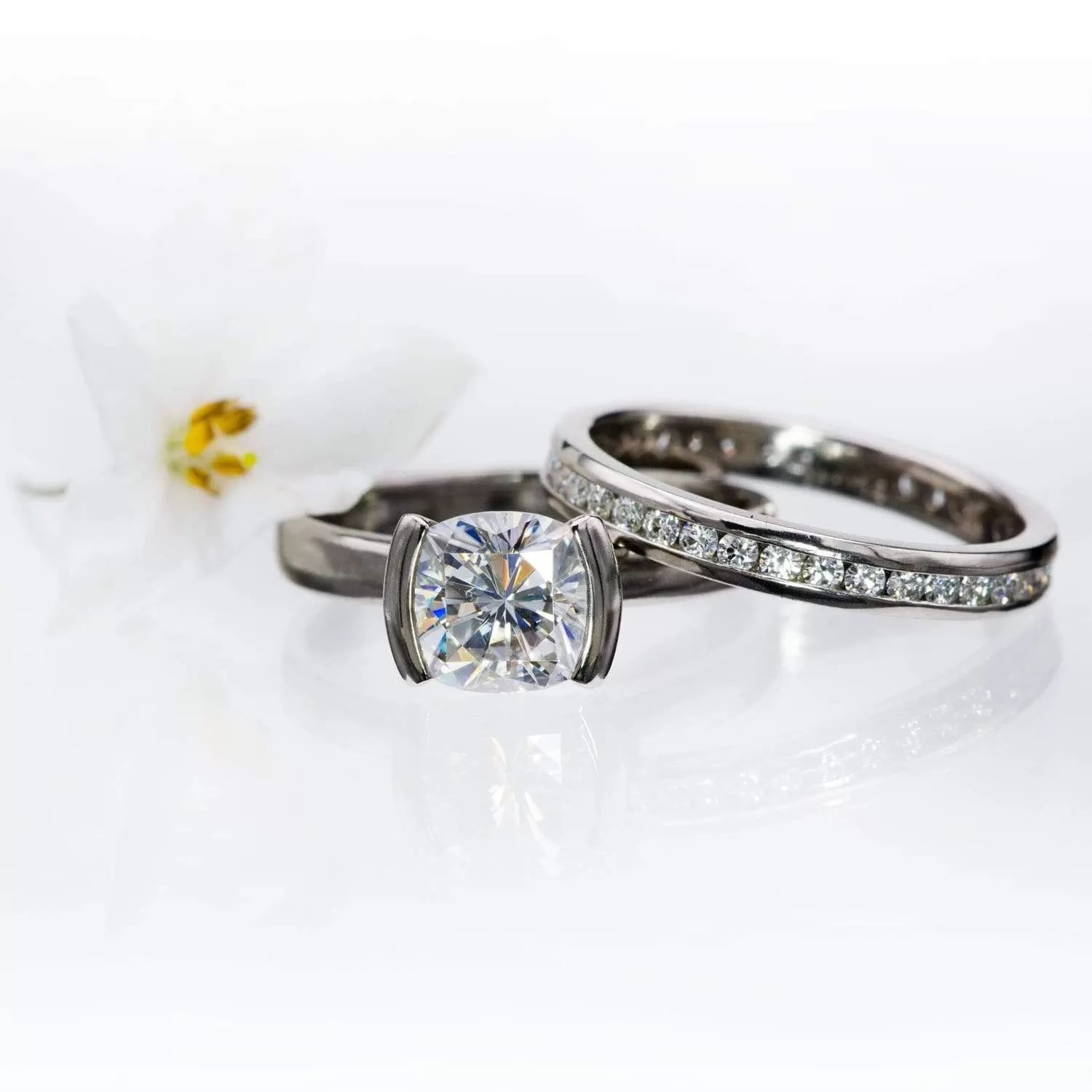 Moissanite Channel Set Anniversary Wedding Band