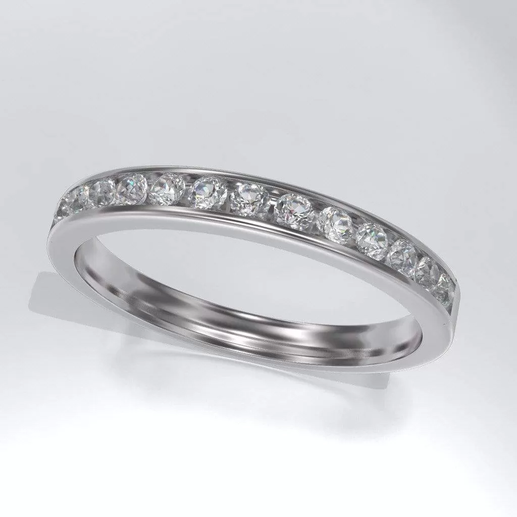 Moissanite Channel Set Anniversary Wedding Band