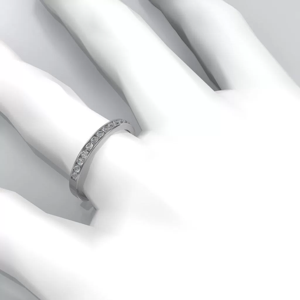 Moissanite Channel Set Anniversary Wedding Band