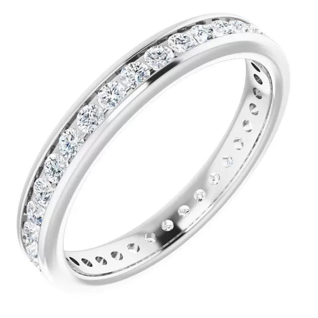 Moissanite Channel Set Anniversary Wedding Band