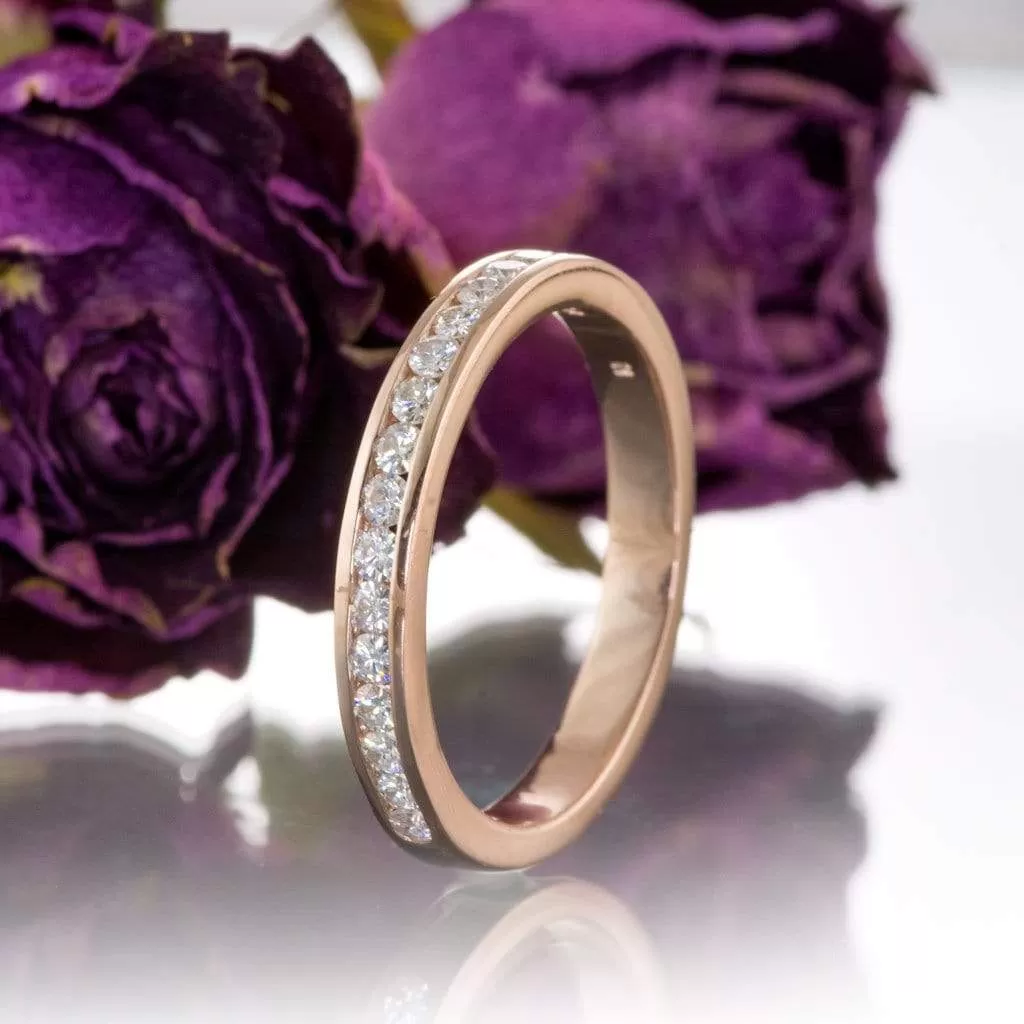 Moissanite Channel Set Anniversary Wedding Band