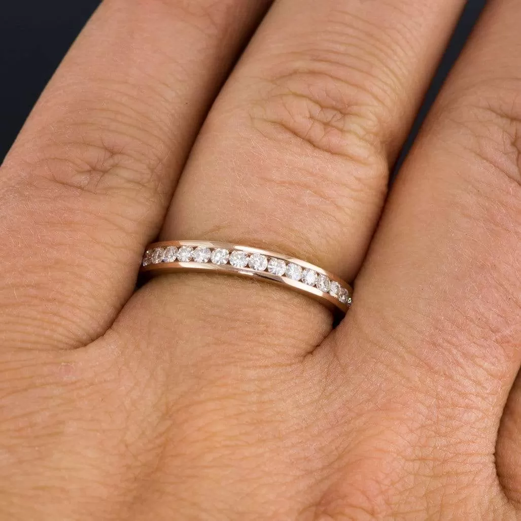 Moissanite Channel Set Anniversary Wedding Band