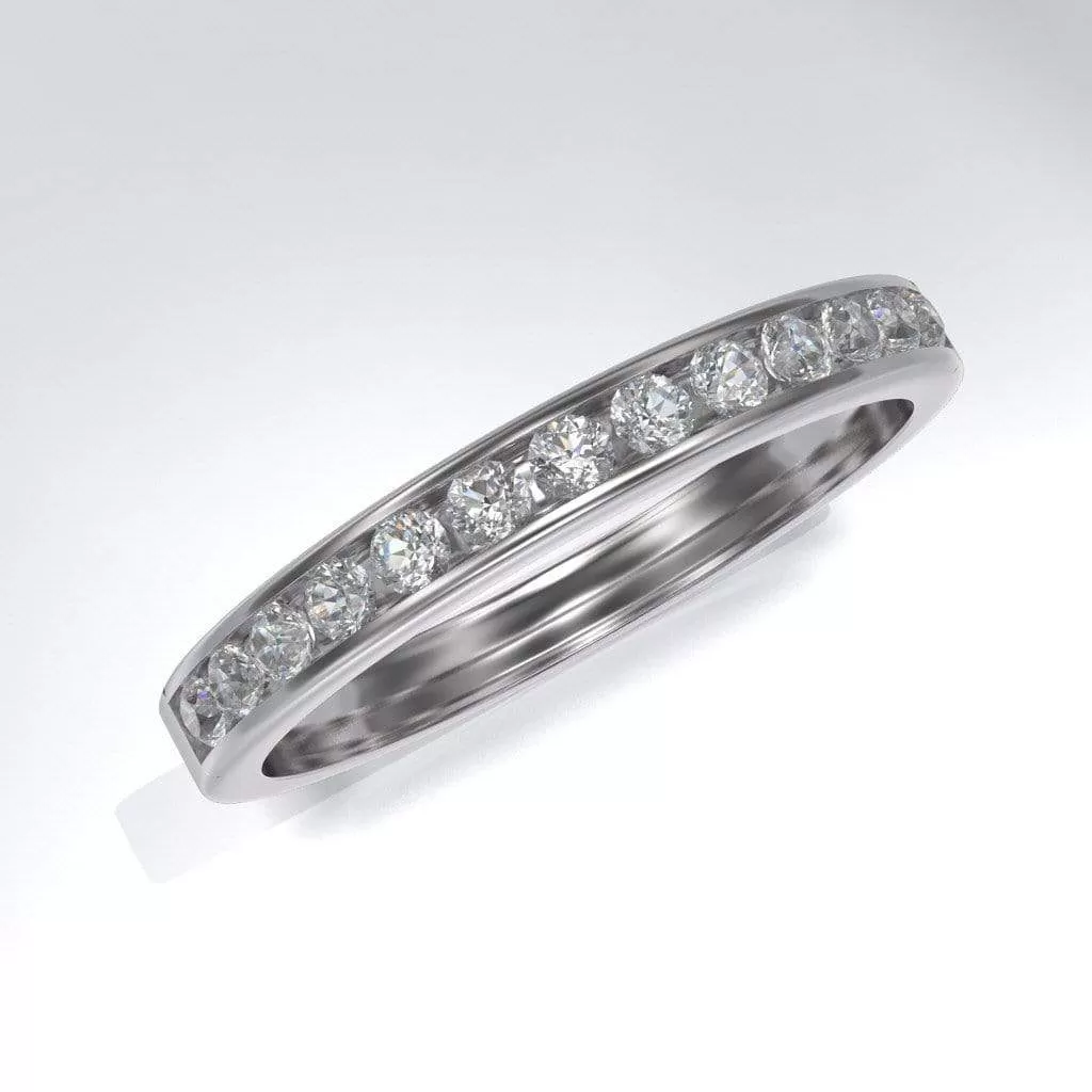 Moissanite Channel Set Anniversary Wedding Band