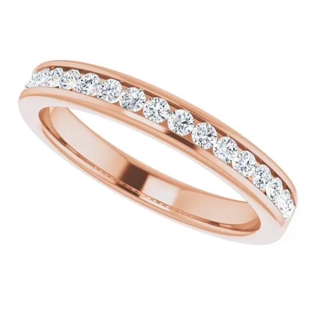 Moissanite Channel Set Anniversary Wedding Band