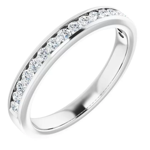 Moissanite Channel Set Anniversary Wedding Band