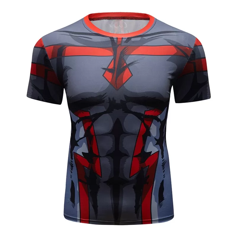 My Hero Academia 'Young Might | Grey' Elite Short Sleeve Rashguard