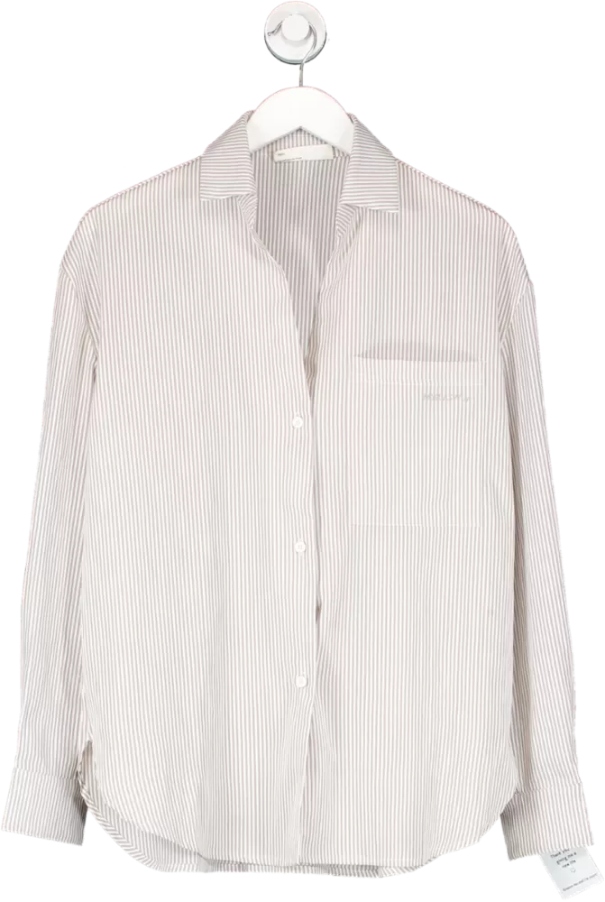 Myra Swimwear White Pinstripe Long Sleeve Shirt UK S