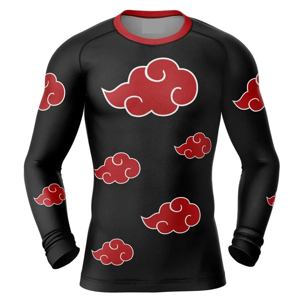 Naruto 'Akatsuki Cloud' Long Sleeve Compression Rashguard