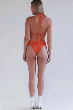 Nick Plissé Cheeky Bikini Bottom - Mango