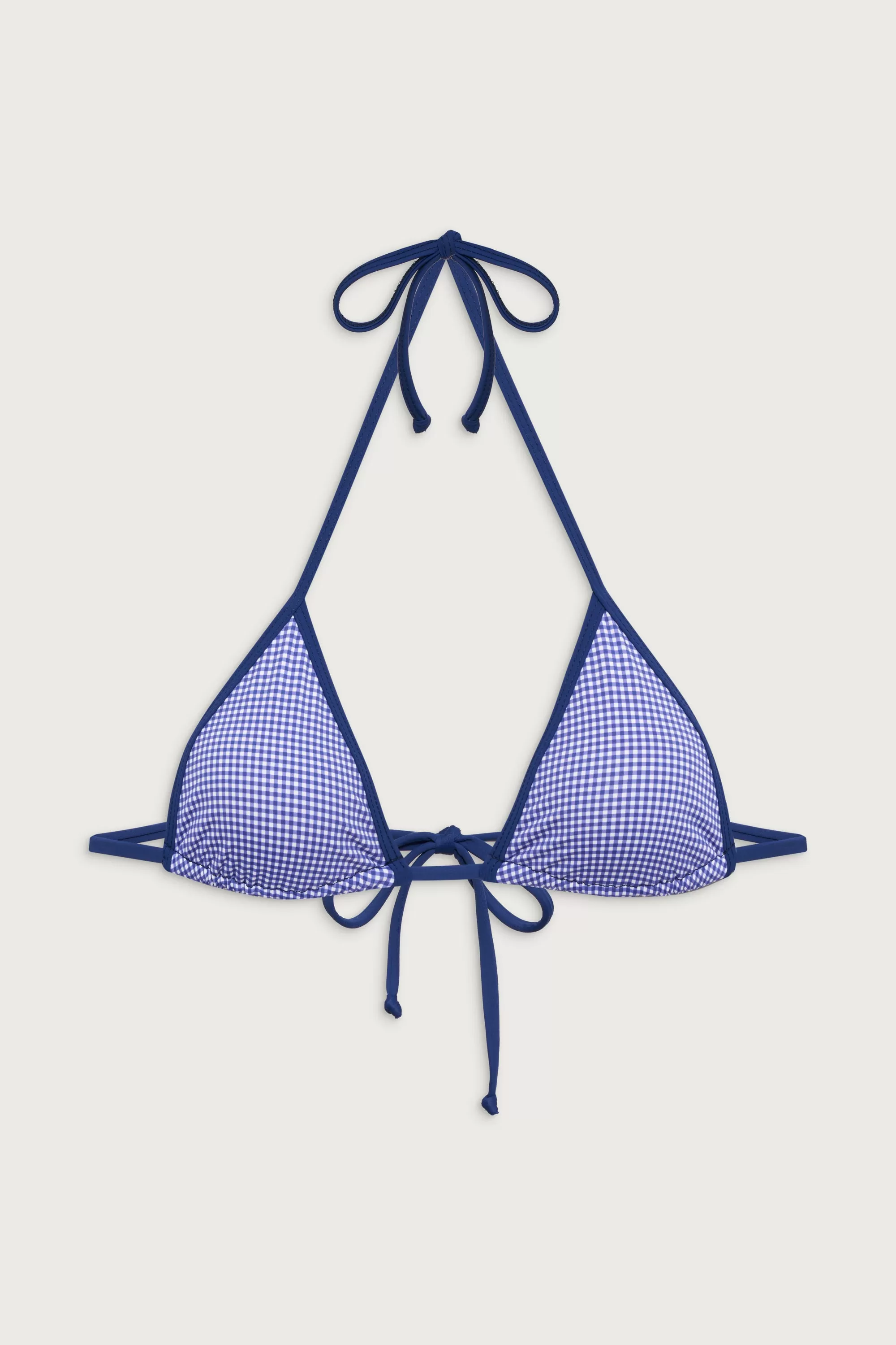 Nick Triangle Halter Bikini Top - Sailor Gingham