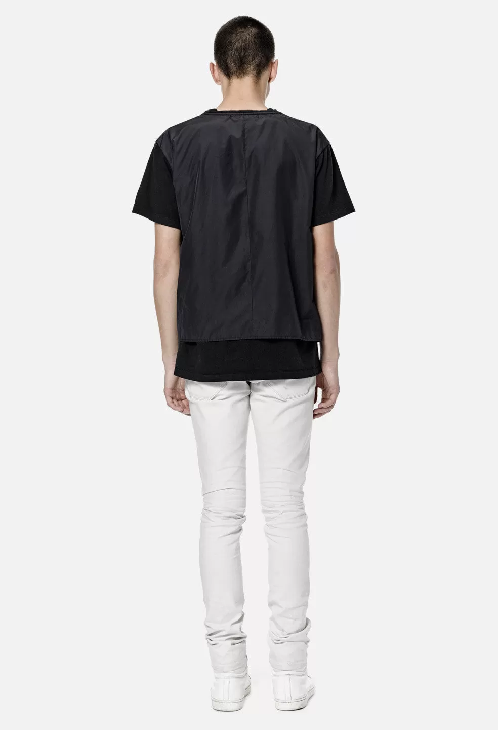 Nylon Panel Tee / Black