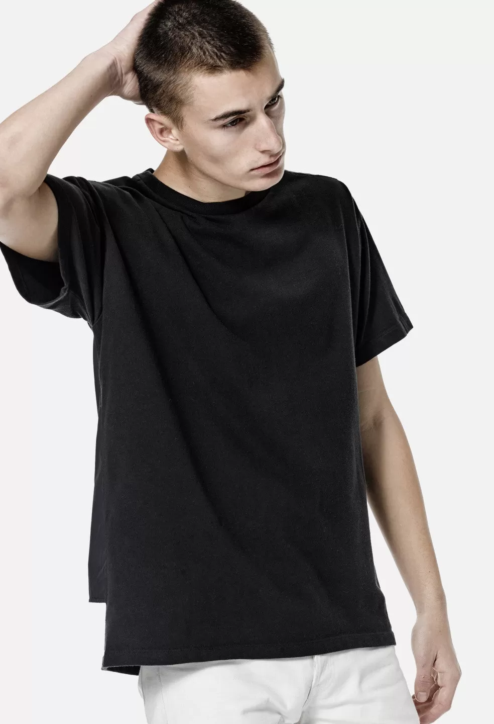 Nylon Panel Tee / Black