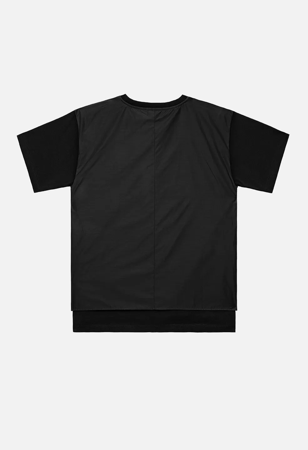 Nylon Panel Tee / Black