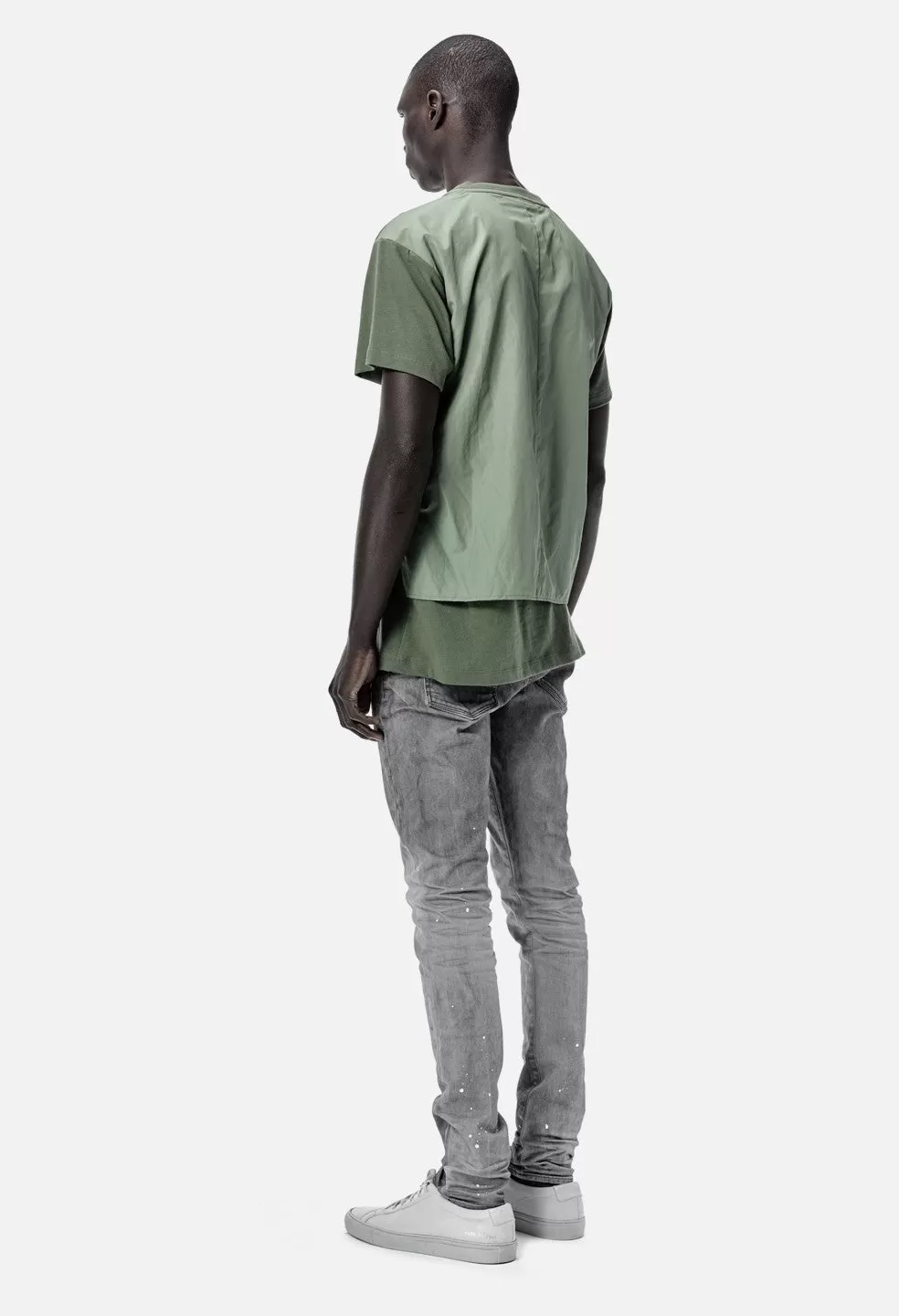 Nylon Panel Tee / Olive