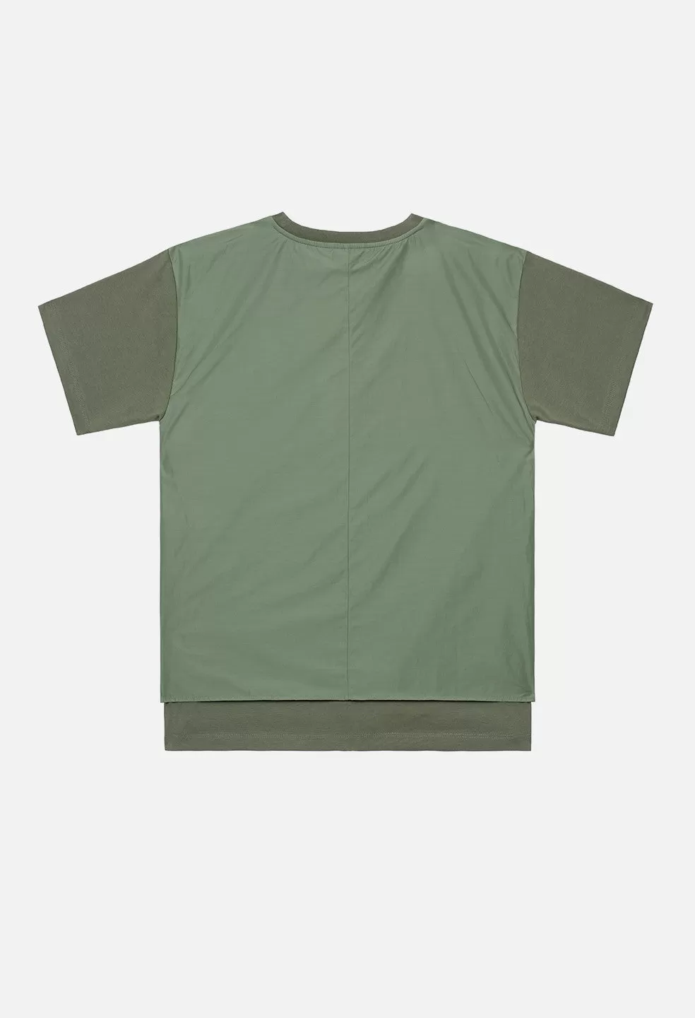 Nylon Panel Tee / Olive