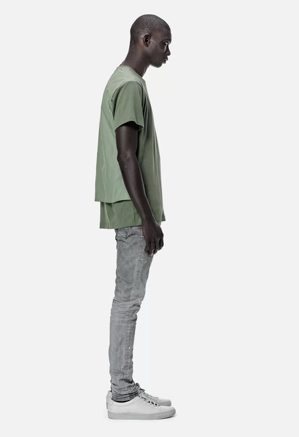 Nylon Panel Tee / Olive