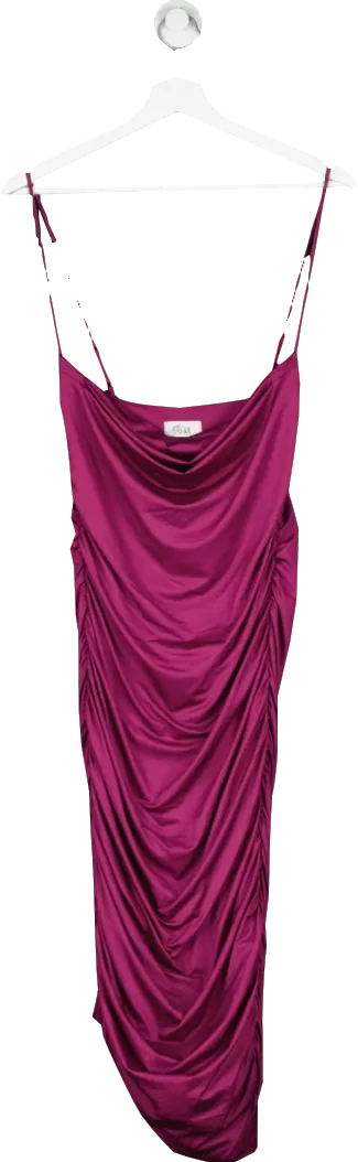 Oh Polly Forever And Always Asymmetric Midi Dress In Purple UK 12