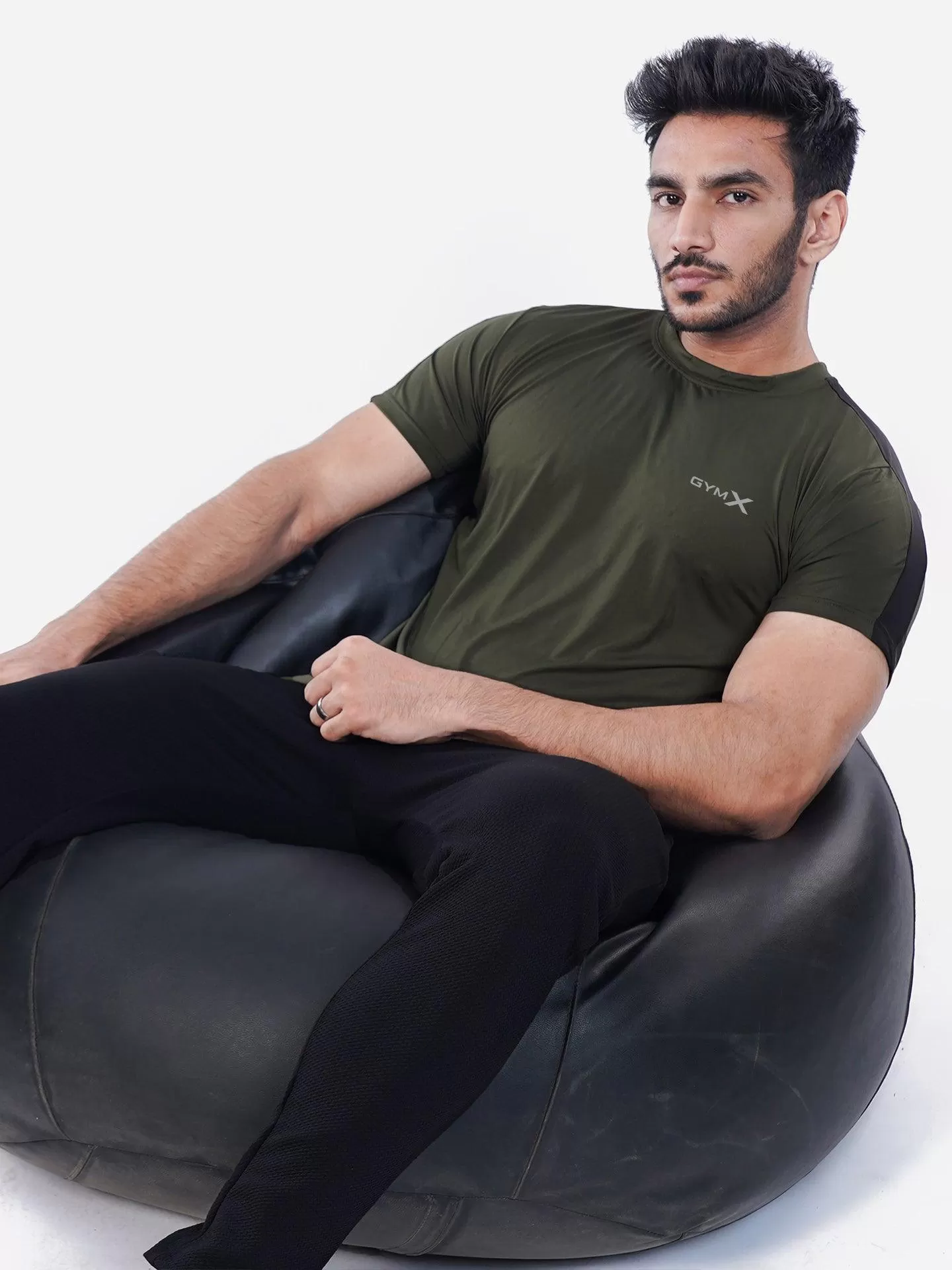 Olive Green GymX Panel Tee