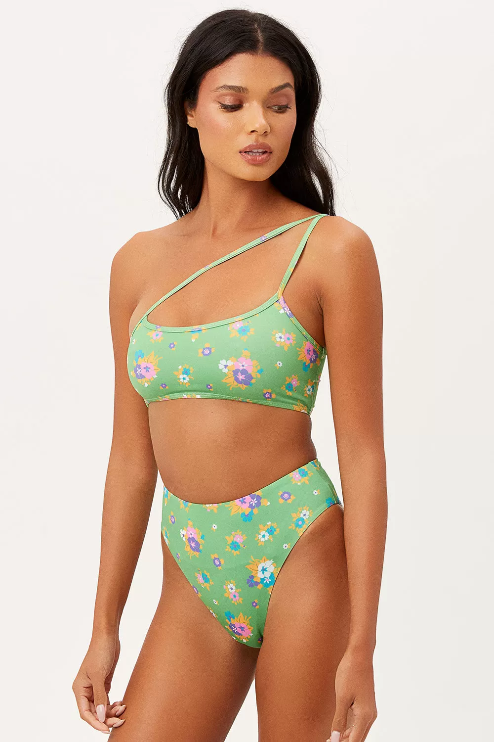 Oliver One Shoulder Bikini Top - Meadow