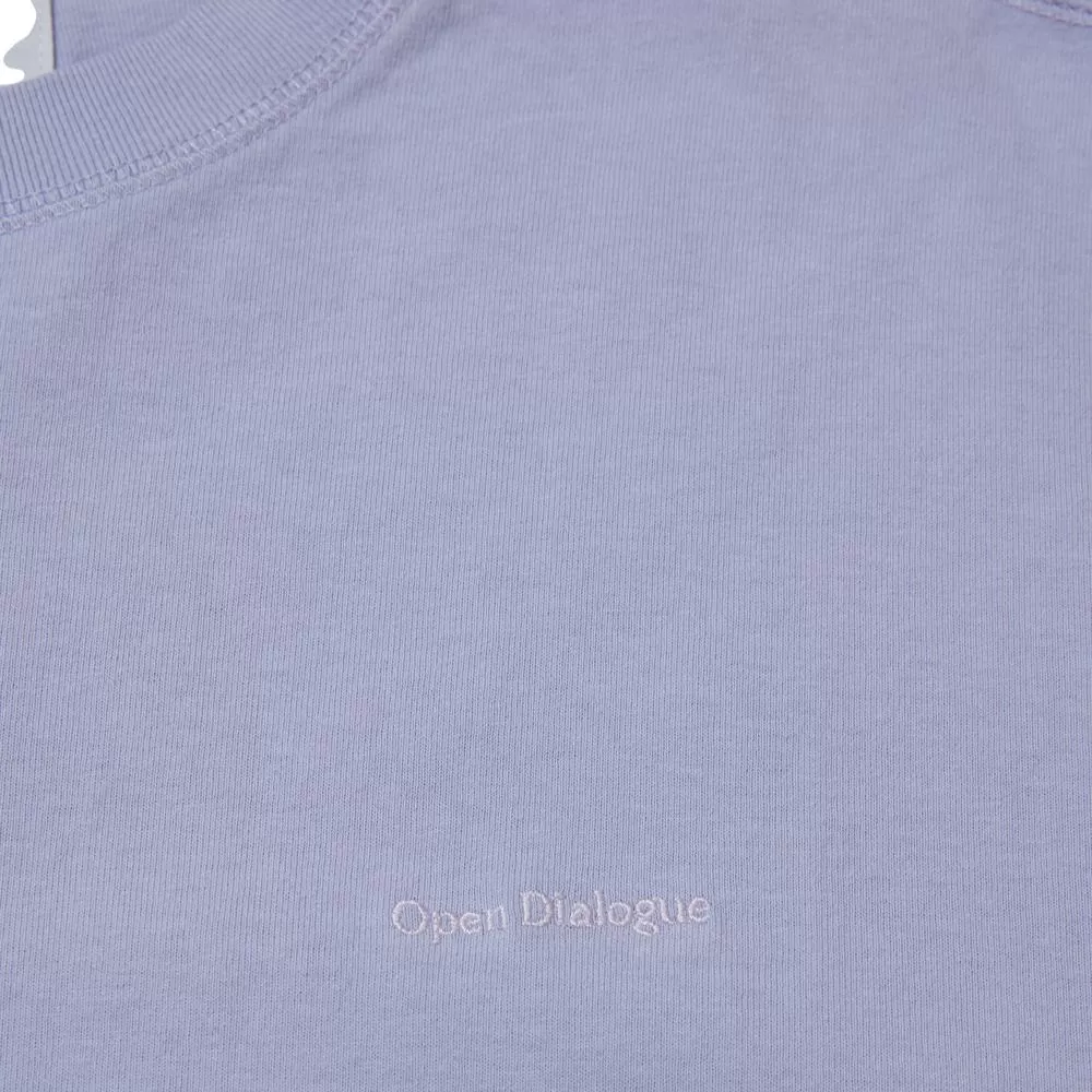 OPEN DIALOGUE OVERLOCK STITCH GARMENT DYE T-SHIRT-PURPLE