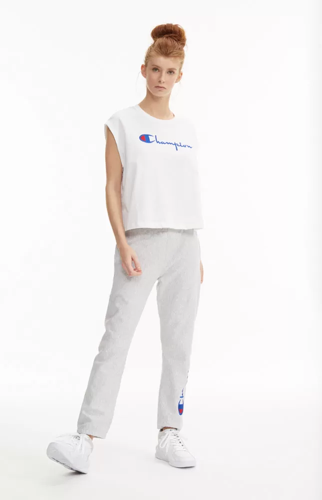 OVERSIZED CROPPED LOGO CREW TSHIRT WHITE