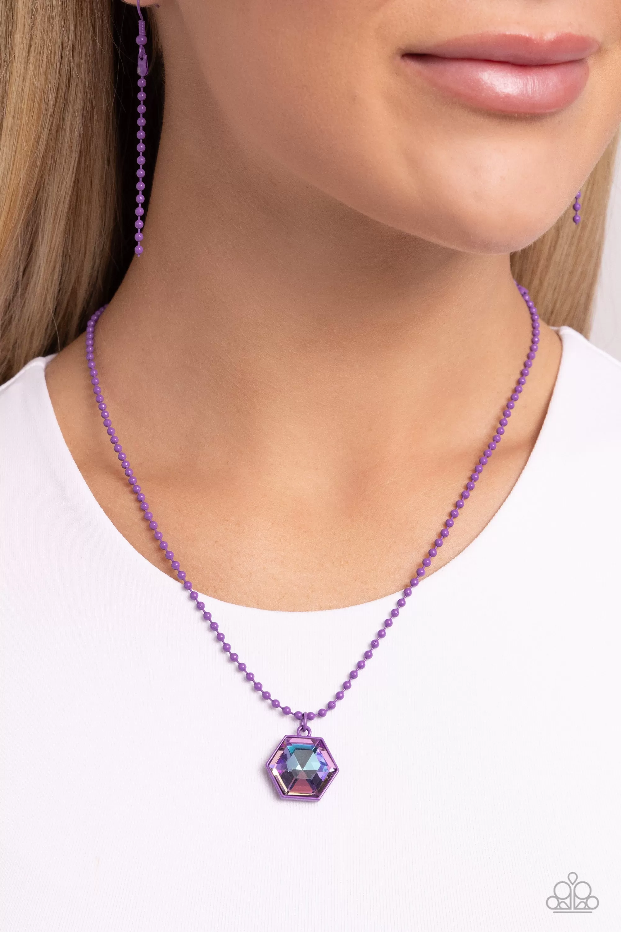 Paparazzi Sprinkle of Simplicity Purple Necklace & Earring Set