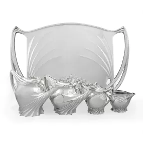 Paul Follot Silvered Coffee and Tea Service Set