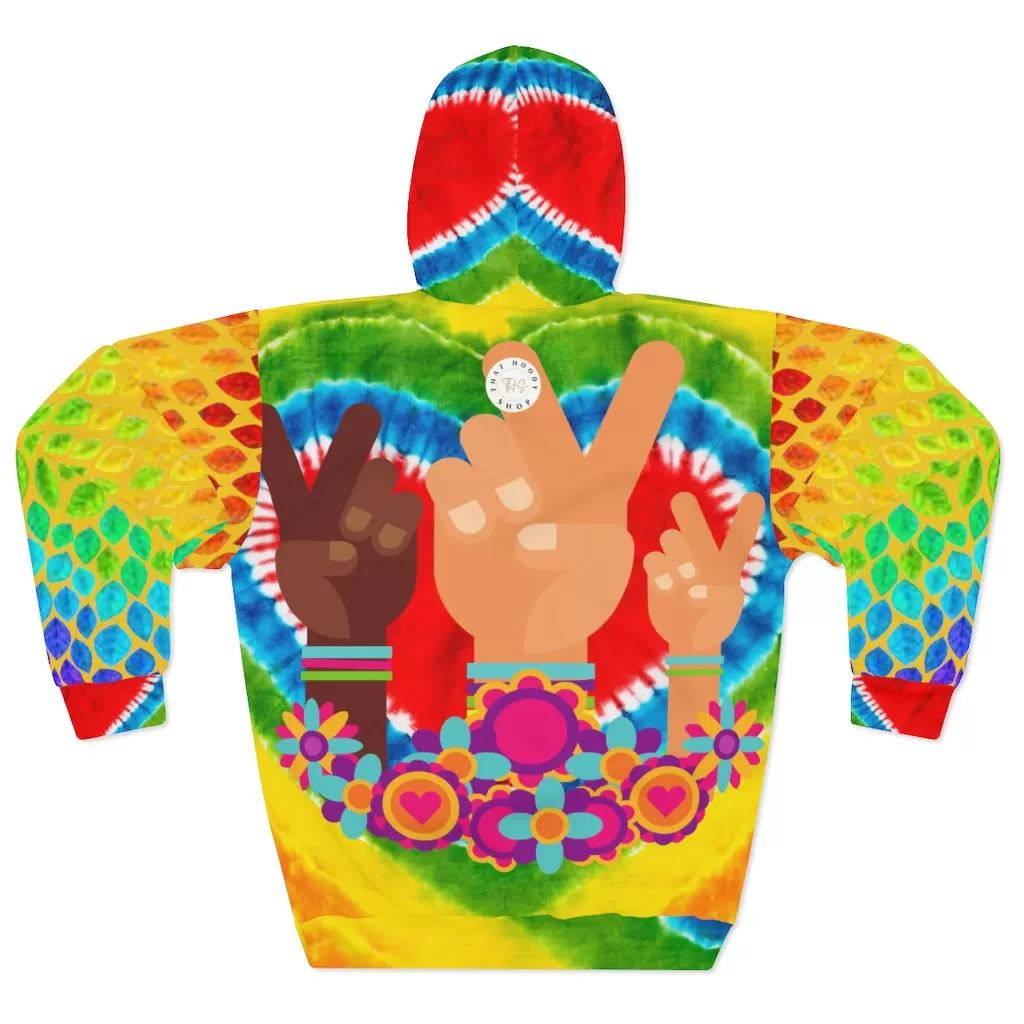 Peace, Love & Tiedye Unisex Pullover Hoodie