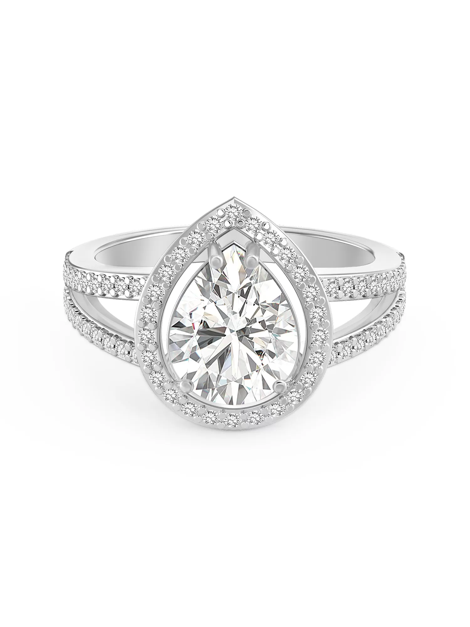 Pear Shape 1.5 Carat American Diamond Womens Ring