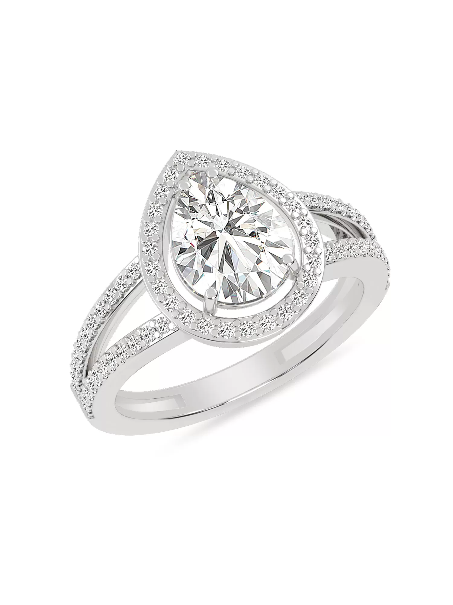 Pear Shape 1.5 Carat American Diamond Womens Ring