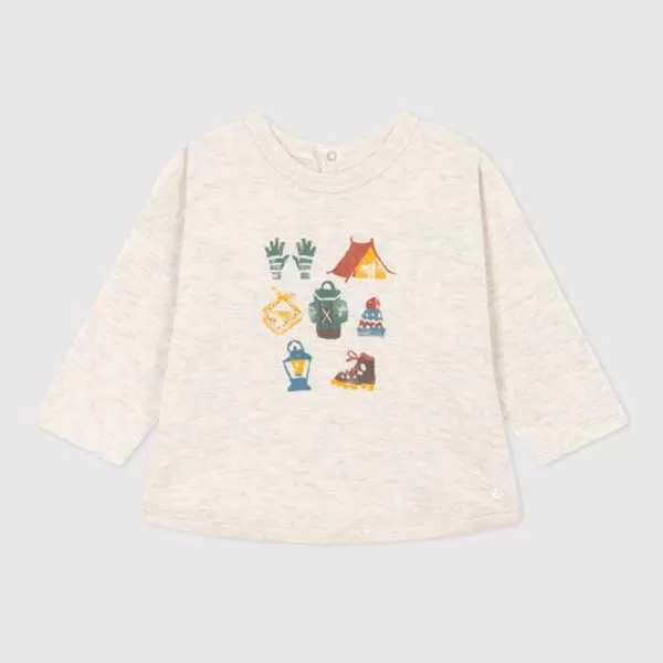 Petit Bateau Long Sleeve Top - Camping - Oatmeal