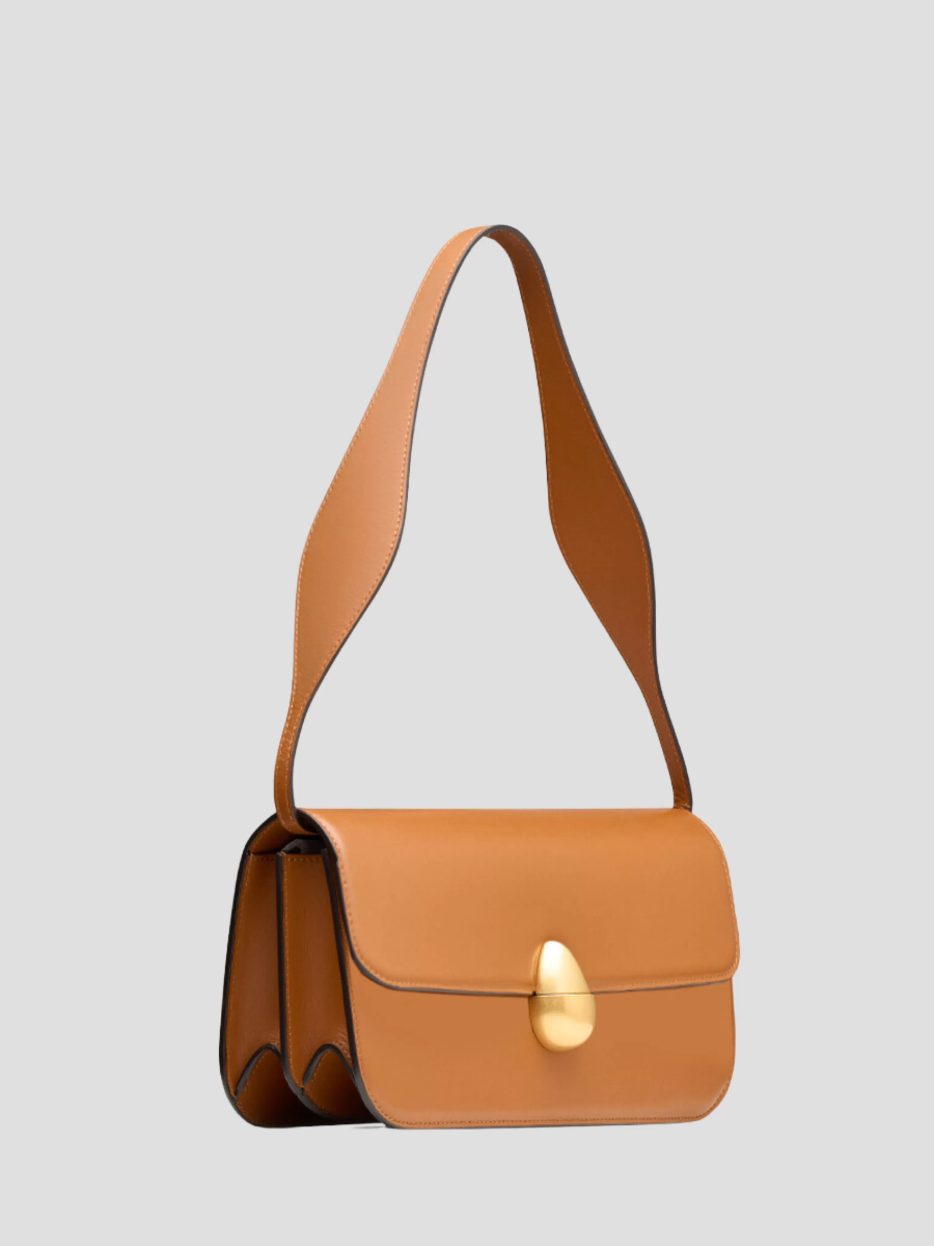 Phoenix Camel Leather Baguette Bag