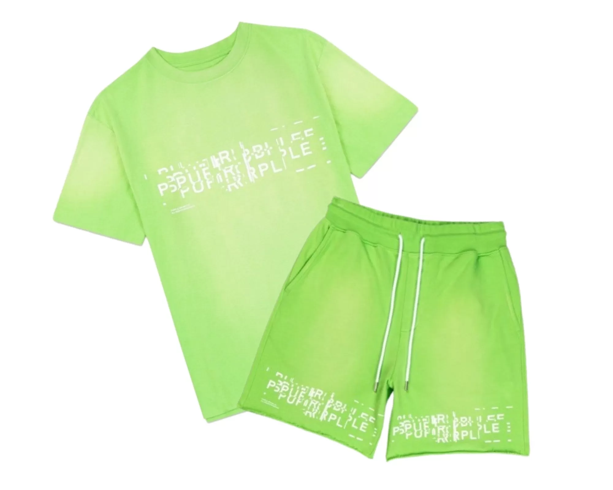 Purple Brand Green Fleece Short Set