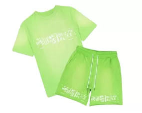 Purple Brand Green Fleece Short Set