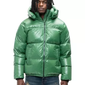 Purple Brand Green Nylon Puffer Jacket