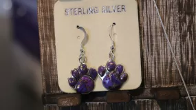 Purple Turquoise Sterling Silver Earrings