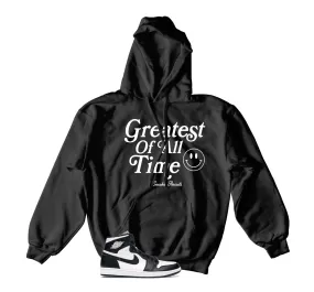 Retro 1 Black And White Hoody - Goat - Black