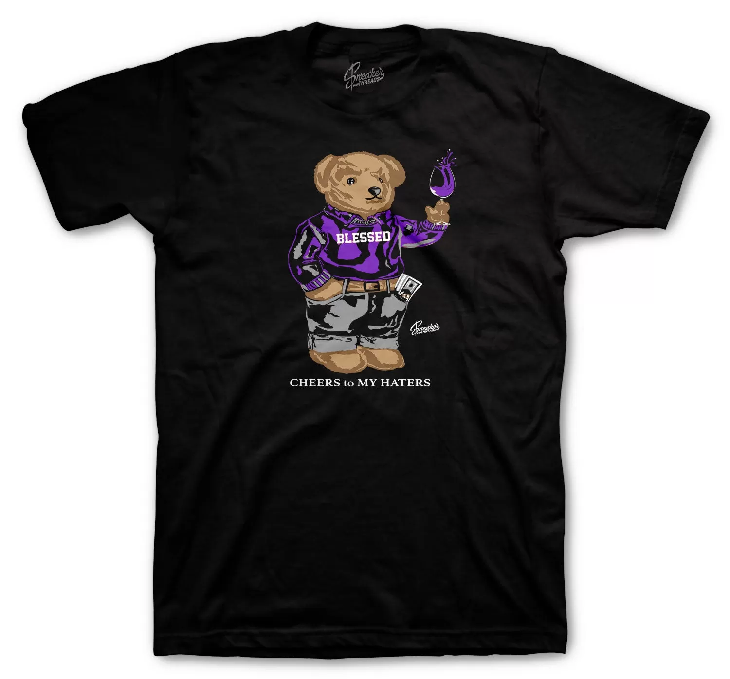 Retro 1 Court Purple Cheers Bear Shirt