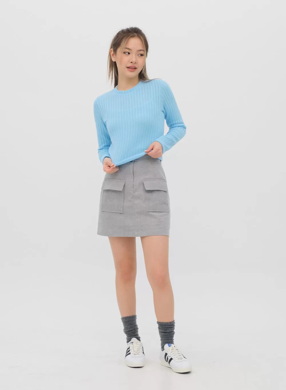 Ribbed Long Sleeve Crop Top M4