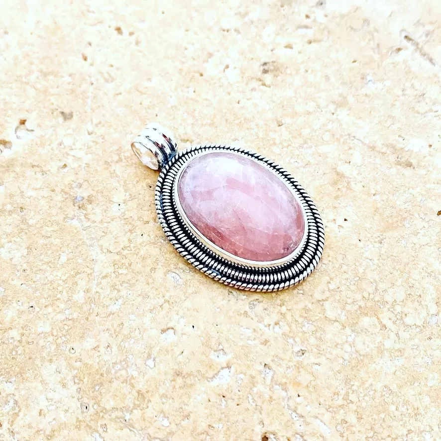 Rose Quartz Pendant - Phoenix