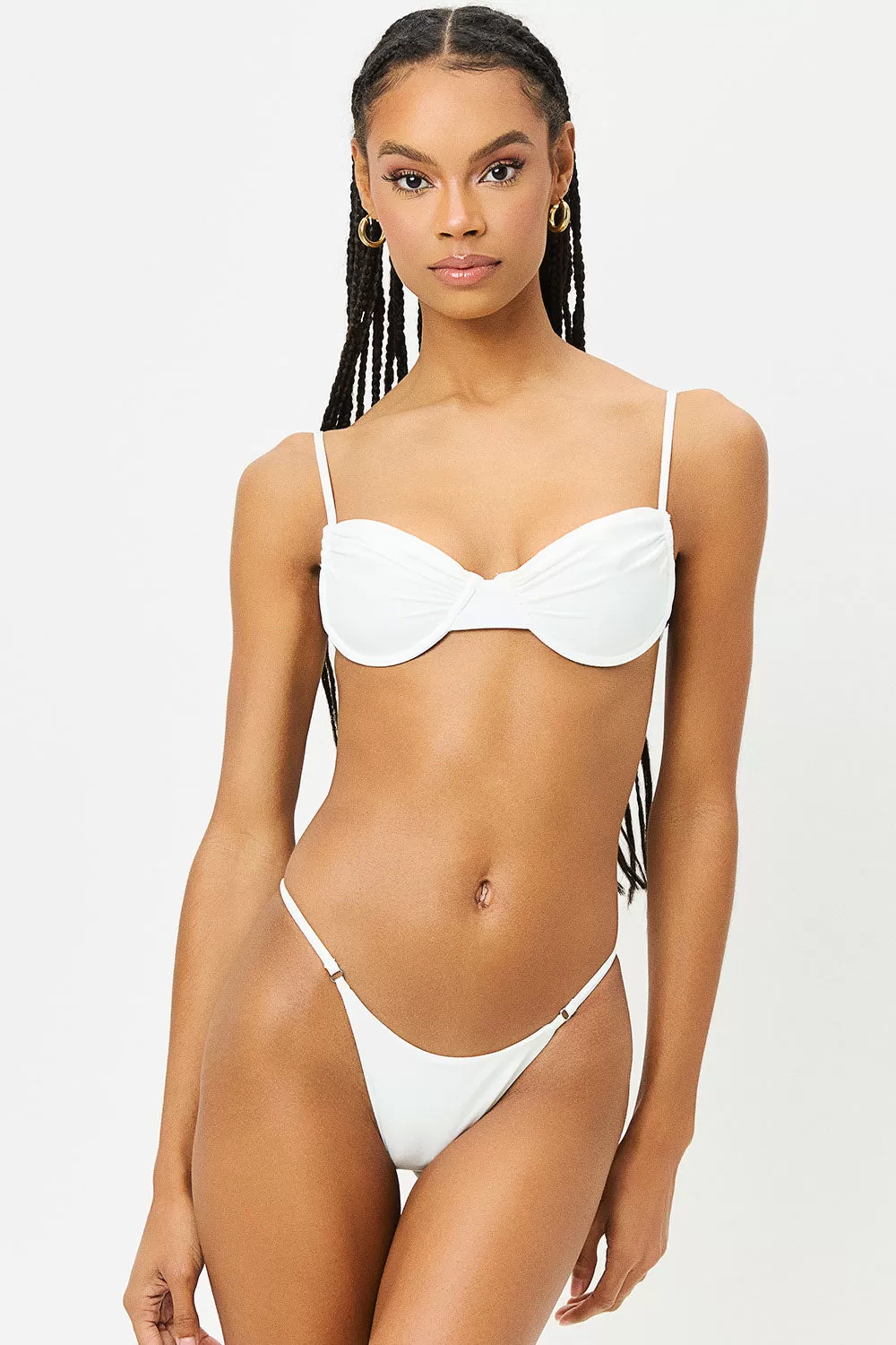 Sara Thong Bikini Bottom - White