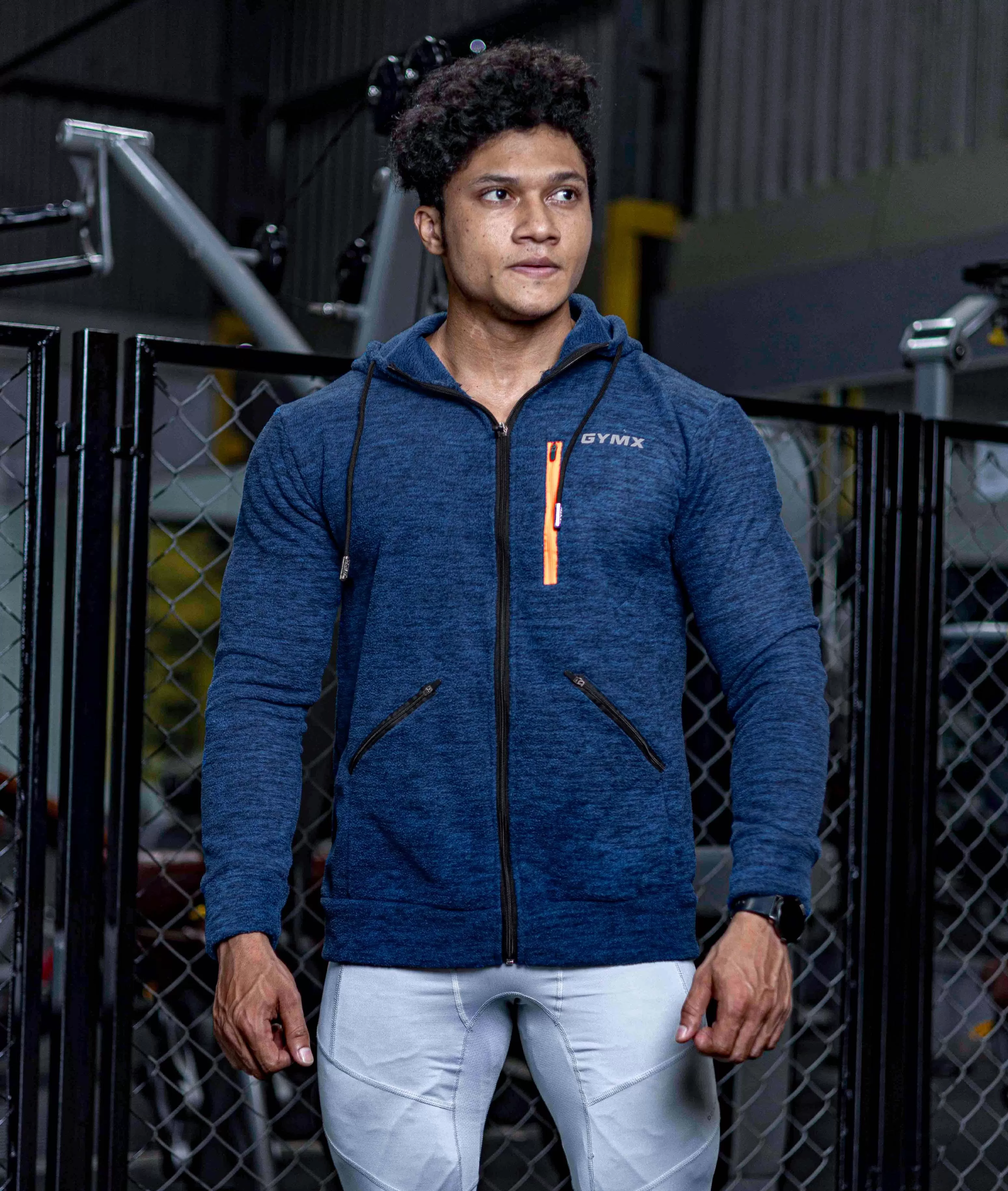 Sherpa Fleece Fluffy GymX Hoodie- Electric Blue