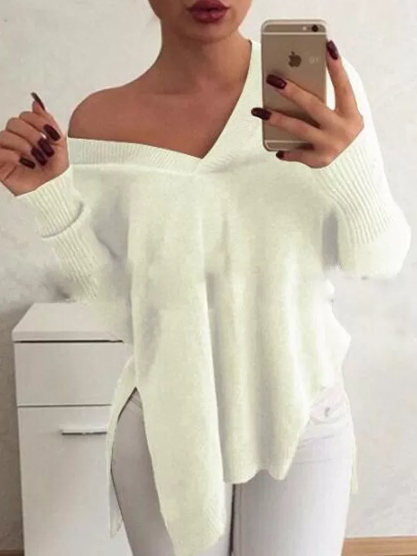 Side Ways One-Shoulder Sweater