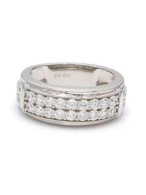 Silver Band Ring In American Diamond