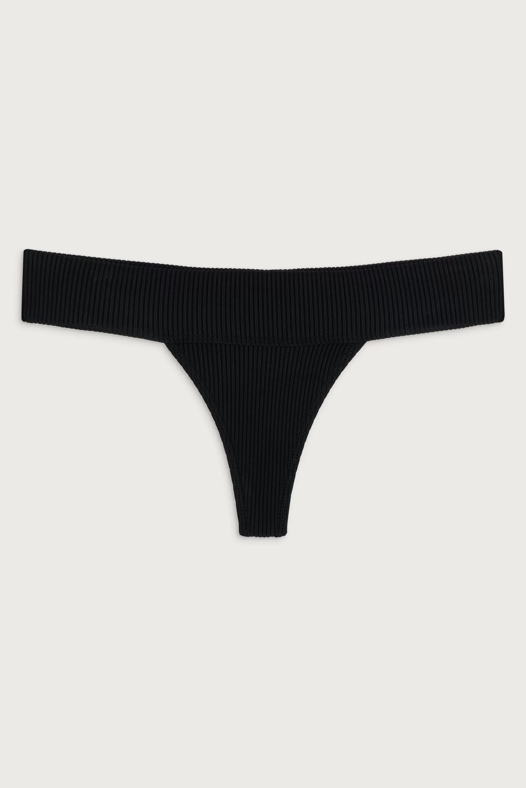 Sofia Ribbed Micro Bikini Bottom - Black