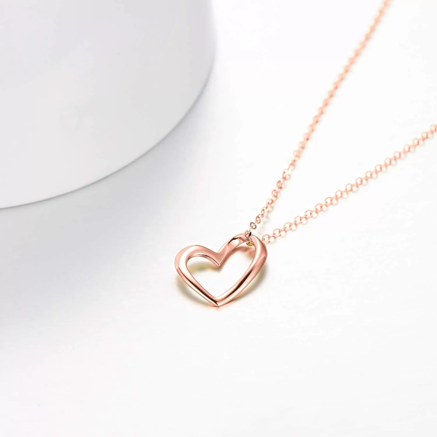 Solid 14k Gold Heart Necklace for Women Mother's Day Gift Jewelry for Wife Mom Birthday Pesent for Her