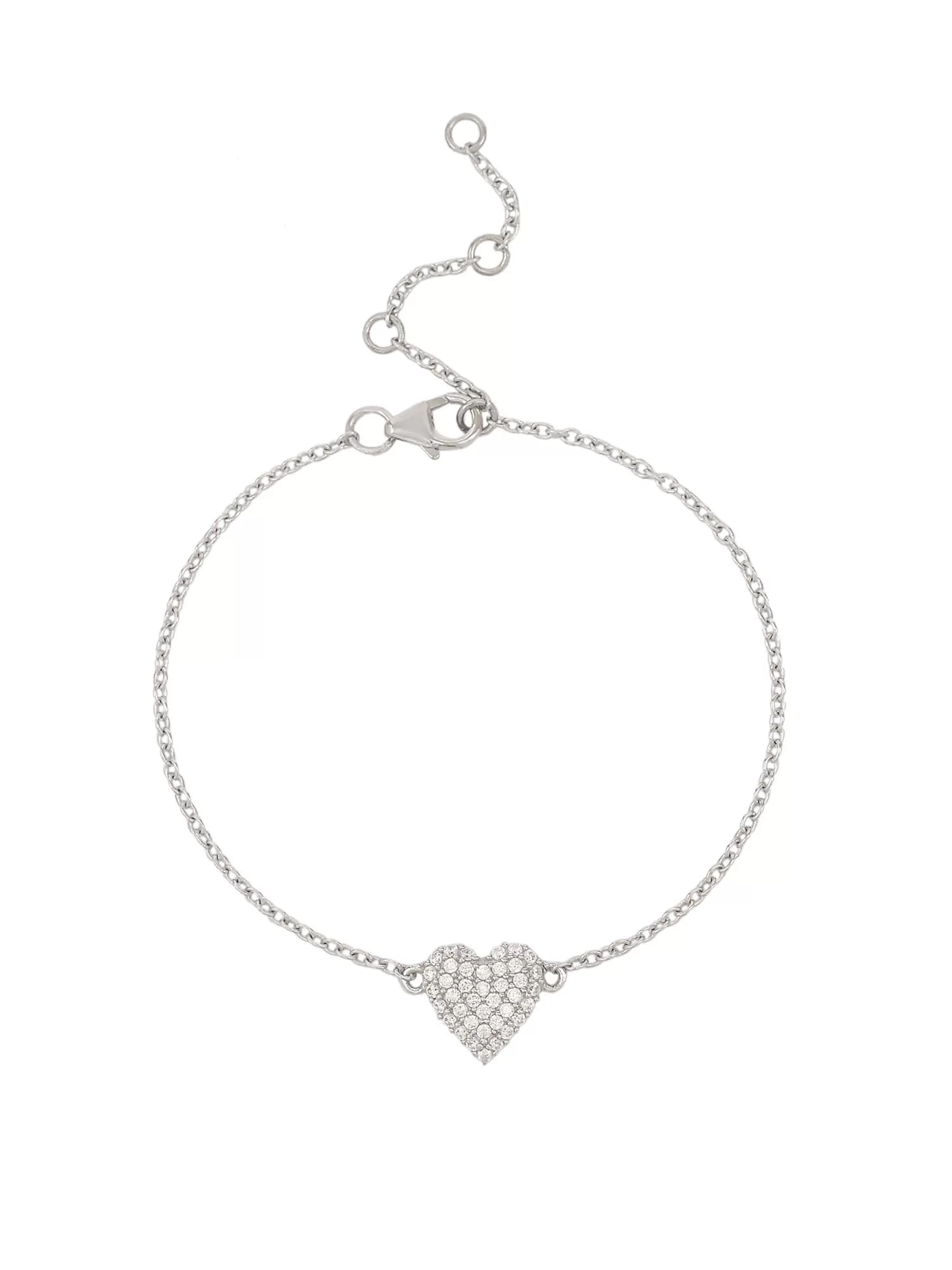 Sparkles Heart Design Silver Bracelet