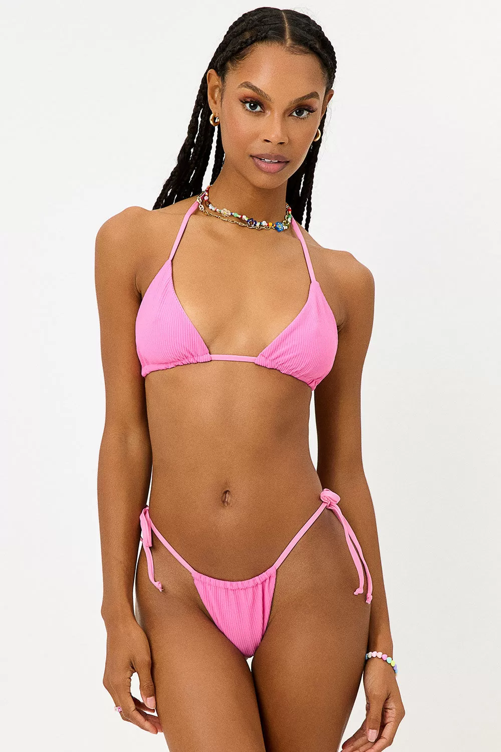 Tia Ribbed String Bikini Bottom - Cherub