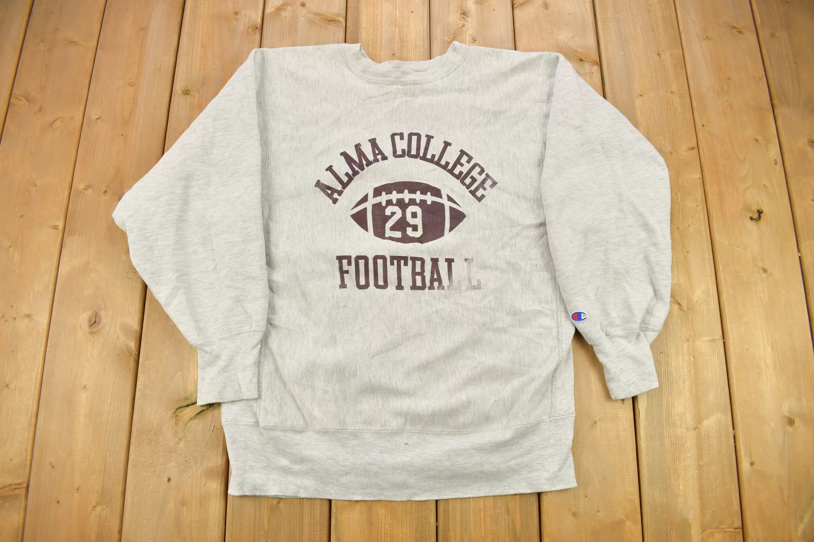 Vintage 1990s Alma College Football Champion Reverse Weave Crewneck / Vintage Champion / Collegiate / Made In USA