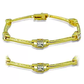 WildKlass Stainless Steel Western Bracelet Gold Women AAA Grade CZ Clear